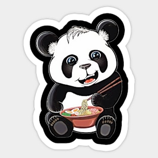 Panda bear,panda eats ramen,ramen lover,panda lover Sticker